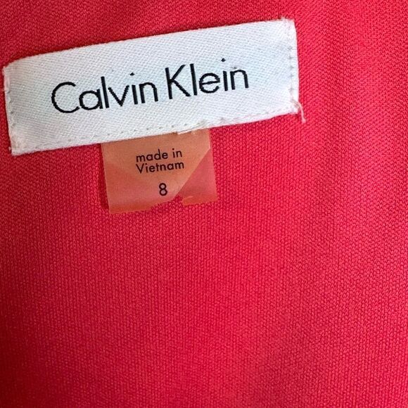 Calvin Klein Pink Fit and Flare Pleated Scuba Dress| Size 8 - Picture 8 of 8